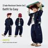 Dudujia Kids Denim Jacket Two-piece Set