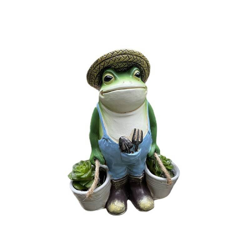 Cute Resin Frog Hanging Decor Miniature Garden Ornament For Office And Home Decor