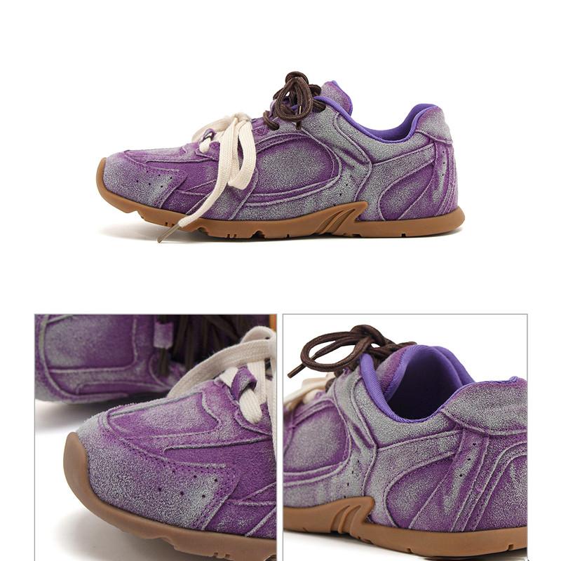 Women Sneakers Spring Genuine Leather Retro German Training Shoes Women Contrast Flat Casual Shoes Women