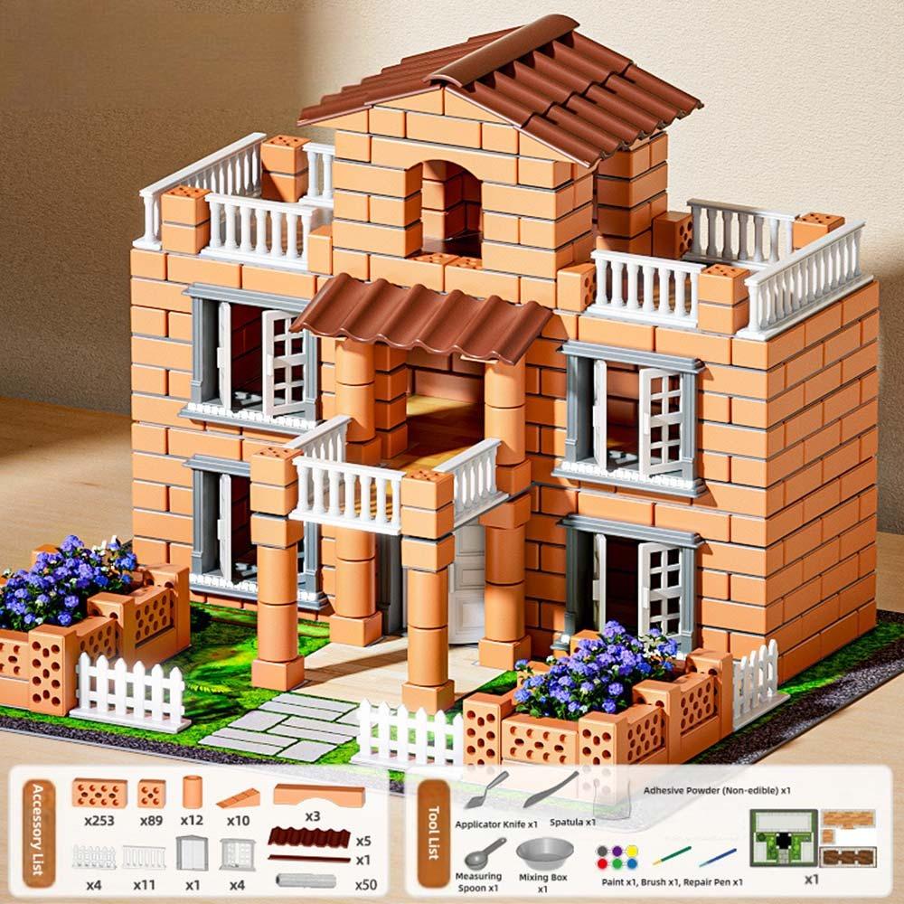 Multicolor Simulation Brick Houses Kit Plastic Assemble Toy Educational Toy