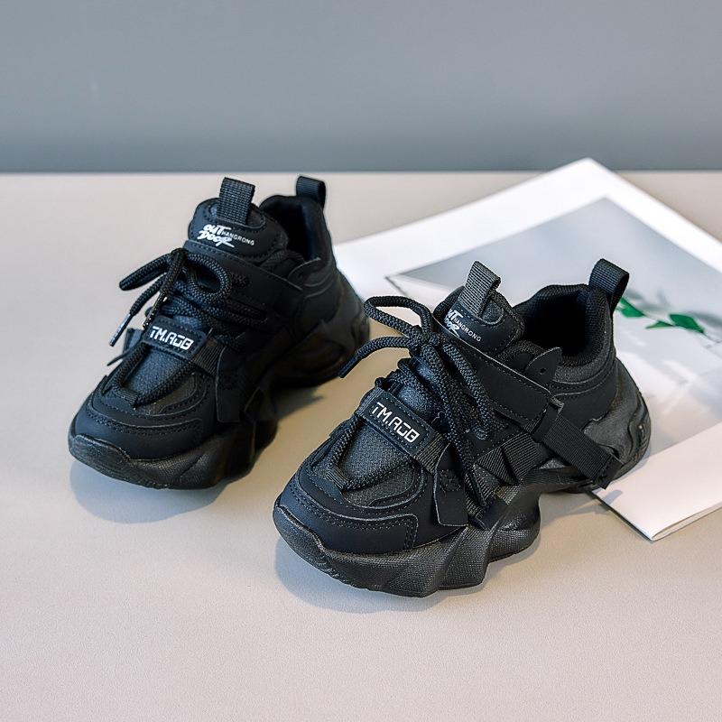 Girls' Shoes & Sneakers, Autumn New Arrivals Boys' Leather Casual Chunky Dad Shoes, Students' Soft-Sole Running Shoes for Older Kids.