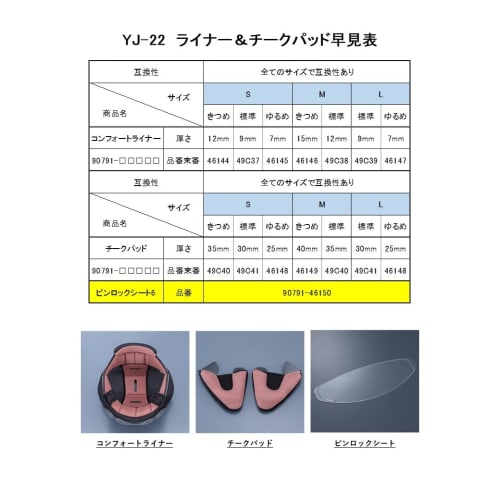 Yamaha Pinlock Sheet Clear for YJ-22 Motorcycle Helmet Anti-Fog Sheet 90791-46150 Free Size