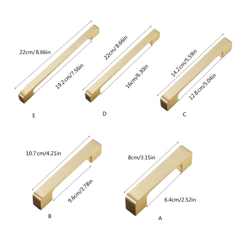 Brass Cabinet Drawer Handle Long Square Furniture Decorative Handle Cupboard Pulls Furniture Decoration Hardware