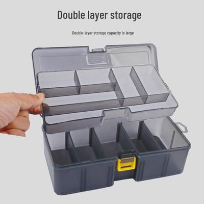Double Layer Multifunctional Fishing Tackle Box - Soft Bait Storage for Sea Fishing