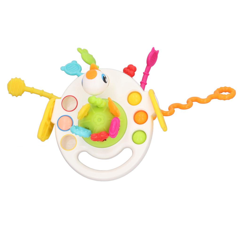 Jucărie pentru copii mici cu șnur de tras, educativă, liniștitoare, în formă de rață, multifuncțională, jucărie cu șnur de tras, albă