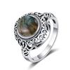 Vintage Filigree Gemstone Ring Set for Women, Antique CopperTone Amethyst Stone Boho Promise Ring Party Jewelry Gift