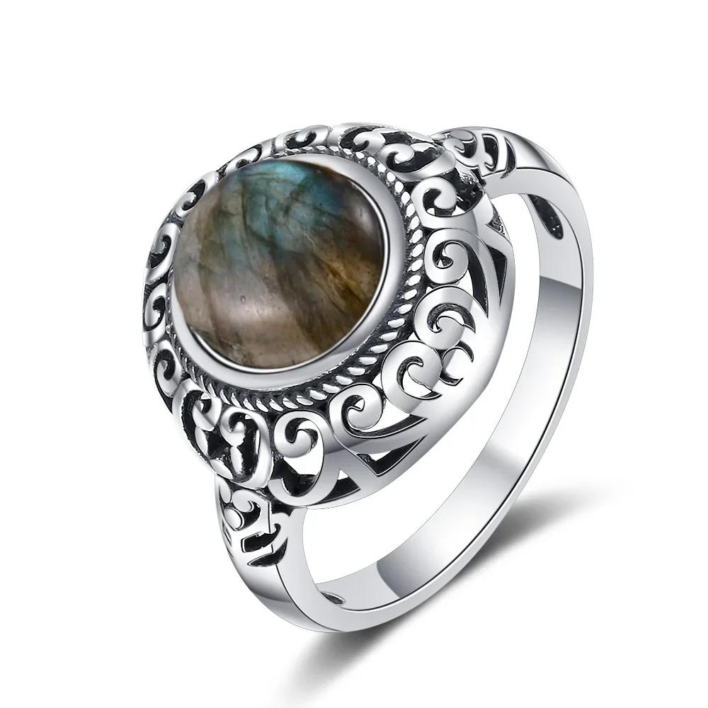 Vintage Filigree Gemstone Ring Set for Women, Antique CopperTone Amethyst Stone Boho Promise Ring Party Jewelry Gift
