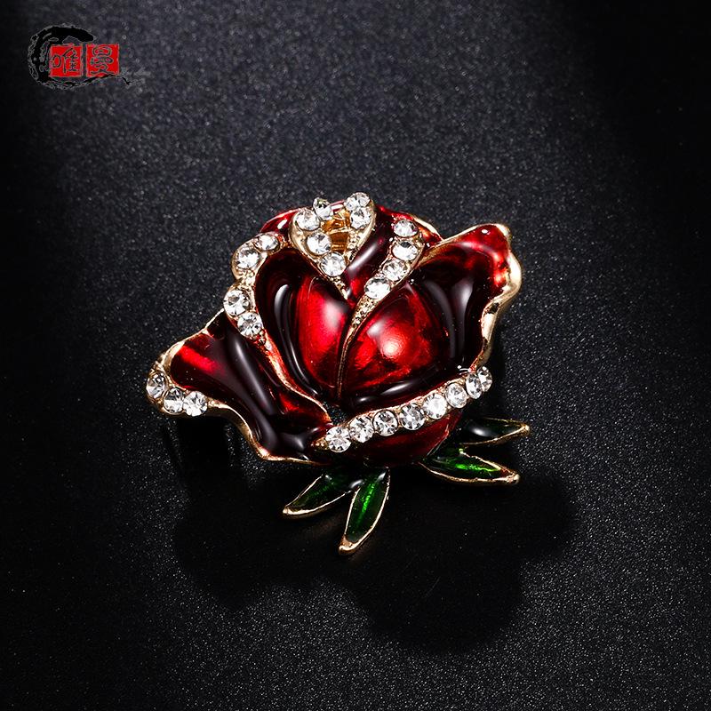 Lapel V-Neck Fairy Rose Brooch Sweater Coat