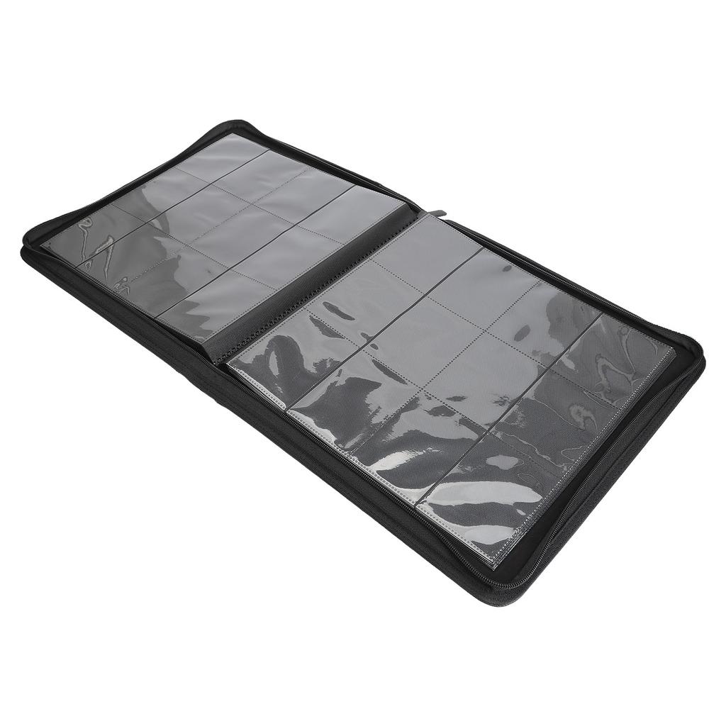 Zip Trading Card Album PU and PP Transparent 480 Cards Black Waterproof Trading Album Display Holder for Gaming Cards