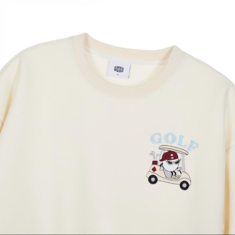 Goxo Swag Cart Crew Neck Sweatshirt Men Cream