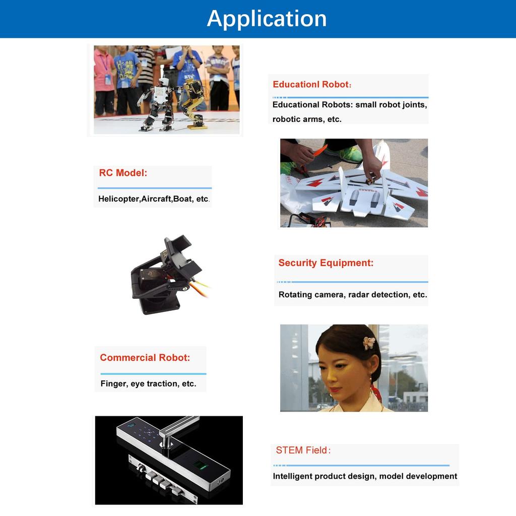 DIYmall SCS0009 6V 2.3kg Serial Bus Servo with Metal Gear and 300 Degree Core Motor, Single Axis TTL Control Servo for Robot Joint DIY Projects