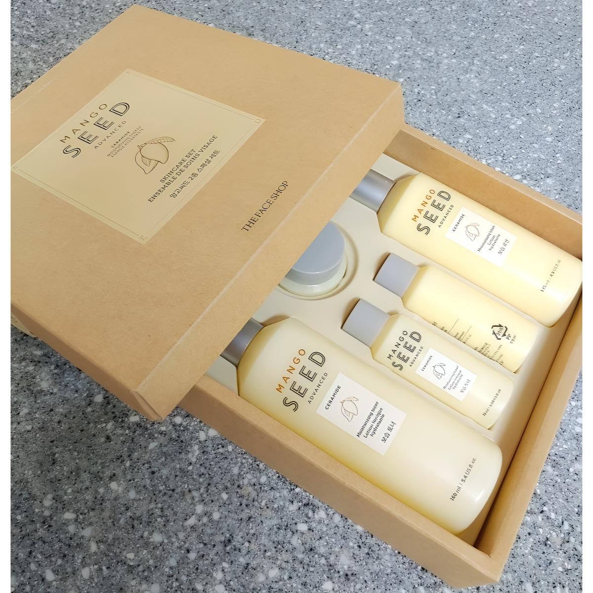 

THEFACESHOP Набор средств по уходу за кожей с церамидами Mango Seed Advanced (Тонер 160 мл+лосьон 145 мл+тонер 32 мл+лосьон 32 мл+увлажняющий крем-масло 10 мл) 1 Set