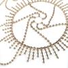 Full Rhinestone Inlay Rhinestone Cap Headpiece Fringe Mesh Tassel Headband  Catwalk Show