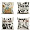 Thanksgiving Linen Pillowcase Autumn Pumpkin Print Pillow Cushion Cover