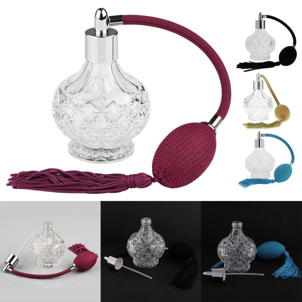 Glas Parfüm Flasche Refill Klassische Sprayer Leere Flasche Lange Quaste Vintage