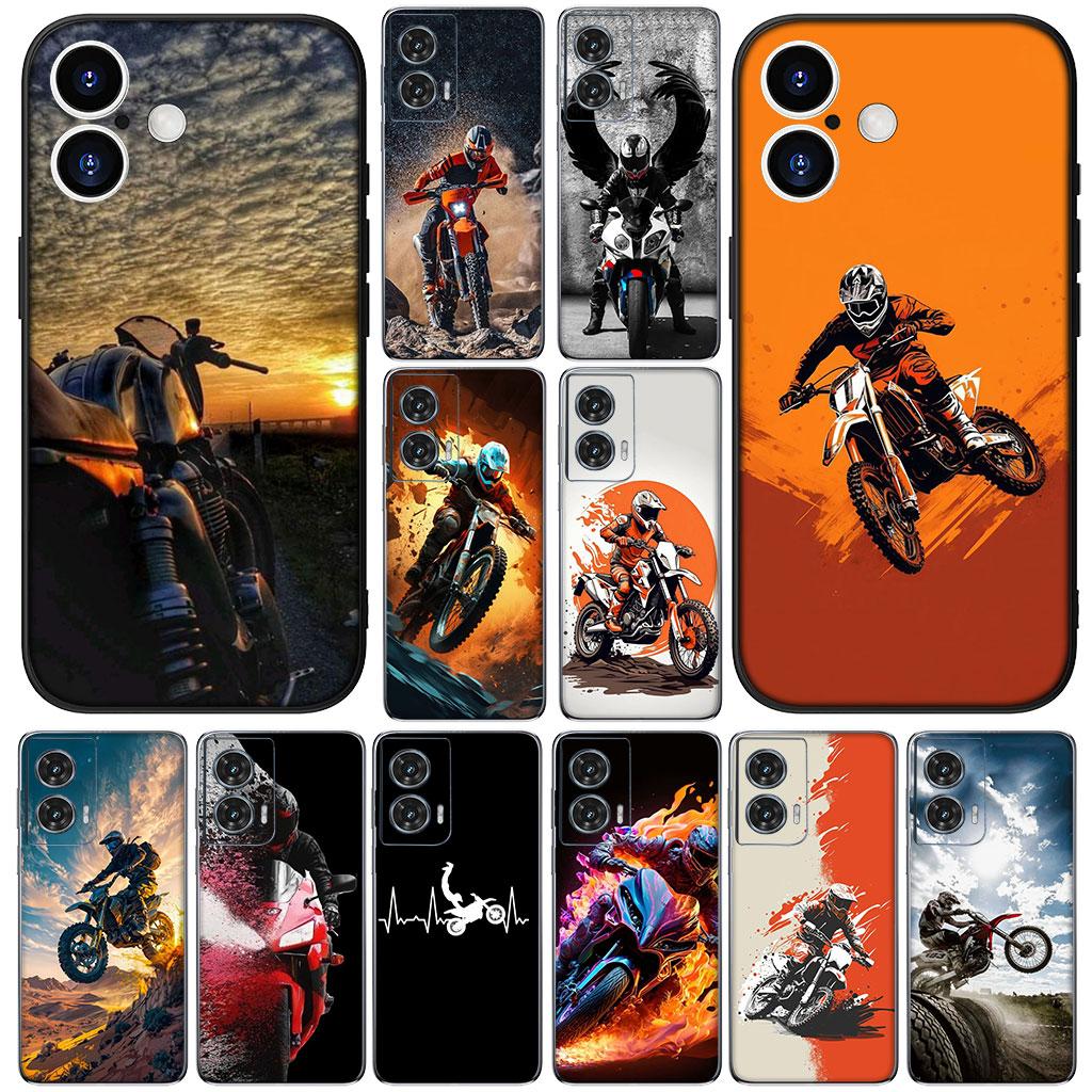 Mobile Moto Cross Motorcycle Sports for Motorola Moto G86 G57 G67 G54 G24 G15 Power G13 G14 G34 G35 G45 G53 G55 G64 G75 G72 Case
