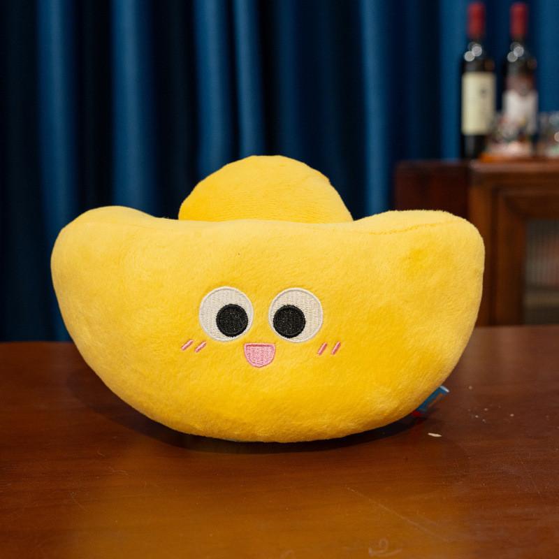 Lucky Gold Ingot Plush Toy With Soft Cotton Filling For Chinese New Year Gift And Home Decor