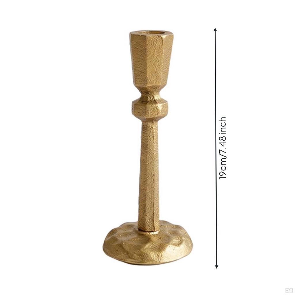 Tabletop Candle Holder Antique Metal VintageStyle Candlestick for Dining Table,