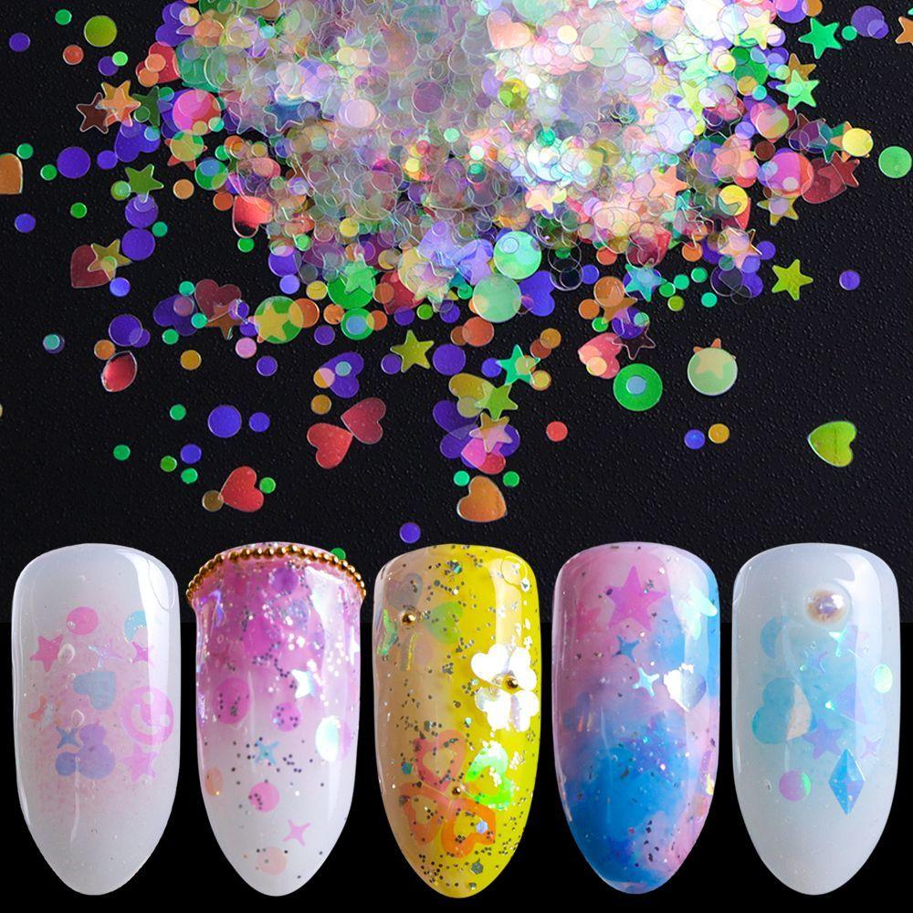 

Decor 3D Multi-shape Shiny Paillette Flakes Glitter Ultra Thin Star/Flower/Triangle Nail Sequins