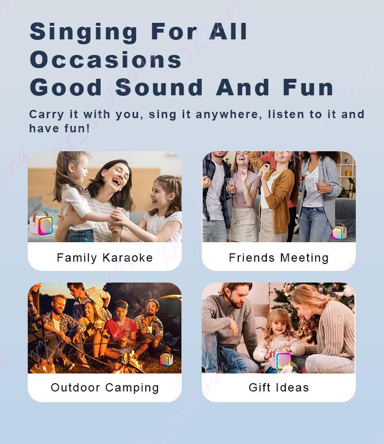 K13 All-in-One Wireless Bluetooth Karaoke Microphone and Speaker for Home & Outdoor Kids