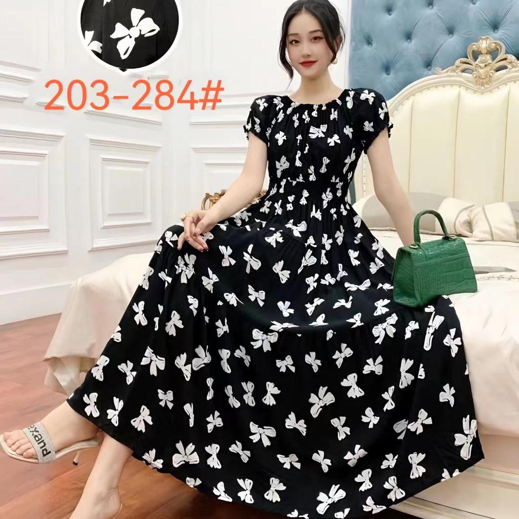 2024 Women's Beach Dress Short Sleeve Floral Dress Cotton Travel Vacation Bohemian Skirt Summer Halter