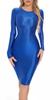 Tight Long Fancy XL [Maeau] Dress, A-Line, Women's, Sexy, Bodycon, Shiny, One-Piece, Sleeve, Knee-Length, Party, Halloween, Club, Cosplay, Adult,