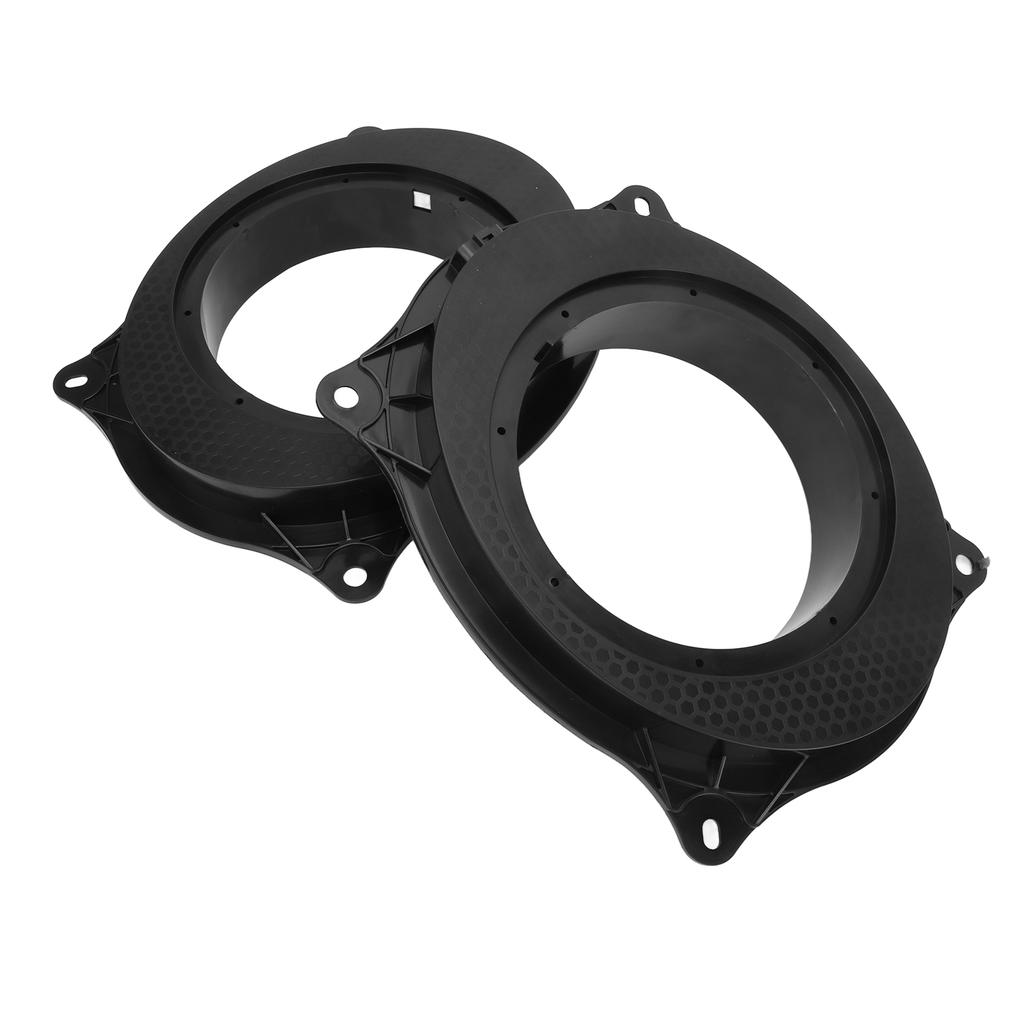 2 Stück 6,5 Zoll Schwarze Türlautsprecher-Adapter-Distanzringe mit 2 Kabelbäumen Ersatz für Corolla