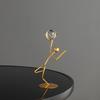 Athlete Crystal Ball Figurine Iron Gold Desktop Ornament Bedroom Living Room
