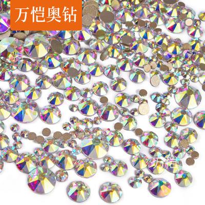 Mixed Size Manicure Gold Bottom Flat Bottom Drill, Glass Eight Large And Eight Small Nail Drill, Jewelry Mixed Size Super Flash Rhinestone