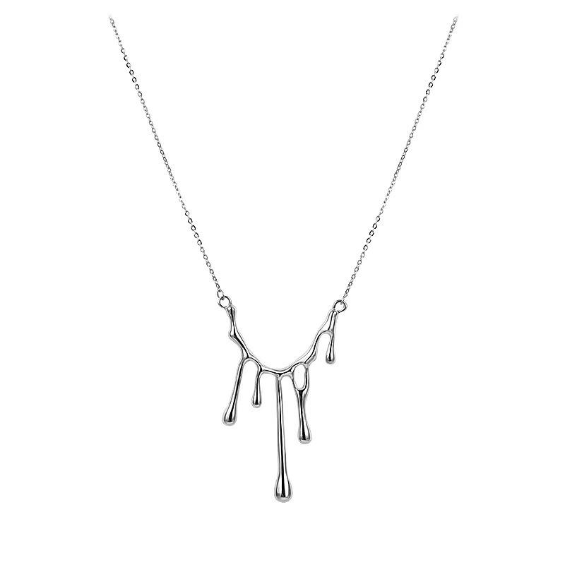 

Cold wind, liquid water droplets, lava necklaces, women s light luxury, niche ins trend, cool hip-hop sweatshirt chains, hot girl accessories trend