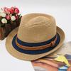 Parent-Child Top Hat Summer Sunshade Sun Protection Beach Hat Seaside Vacation British Jazz Straw Hat Couple Short Brim Top Hat