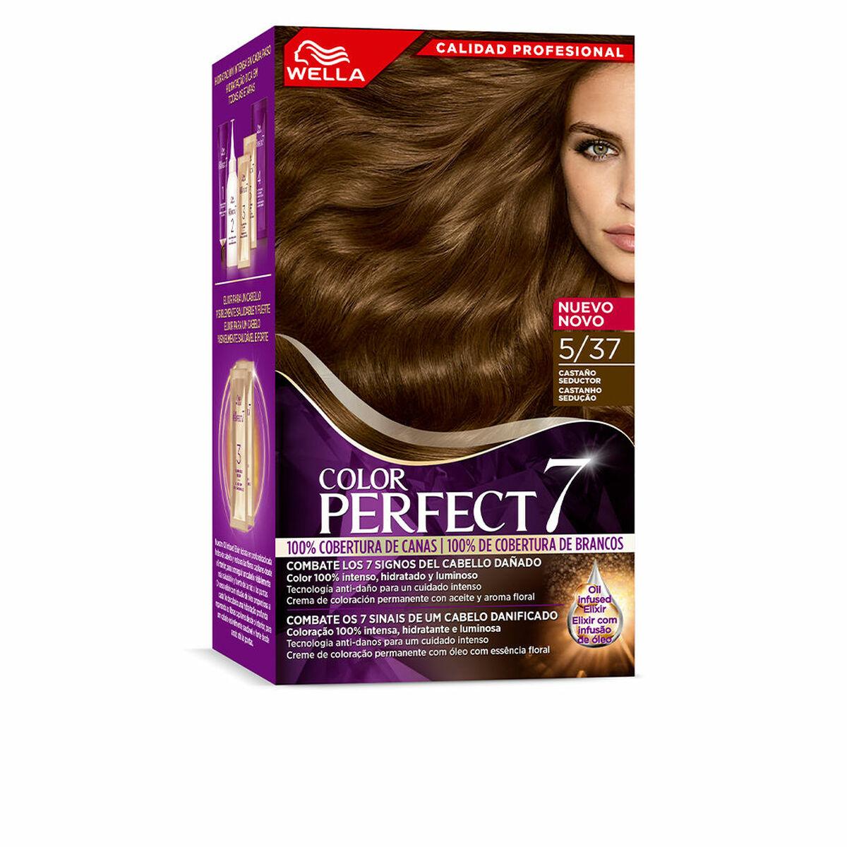 

Wella Color Perfect 7 Перманентная краска № 5/37 Седые волосы Коричневые 60 мл TU прозрачный