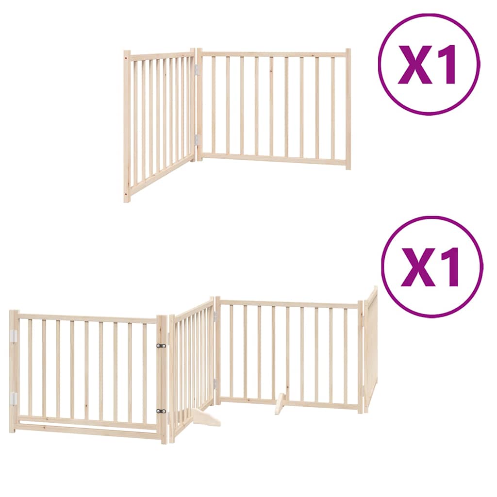6 Piece Foldable Dog Gate 480 cm Poplar Wood