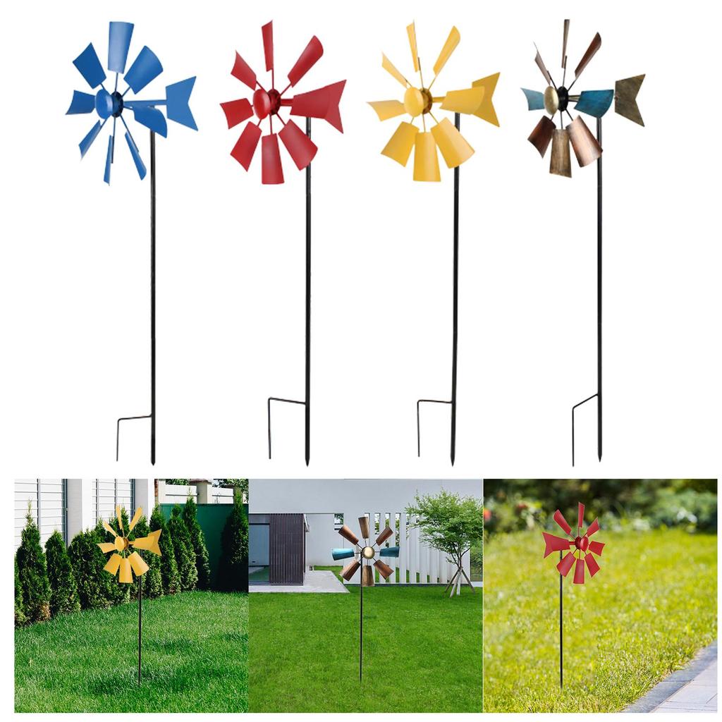 Decorative Wind Mill Wind Toys Iron 360 Degrees Swivel Metal Windmill Wind Catcher for Garden Yard Lawn Terrace Outdoor