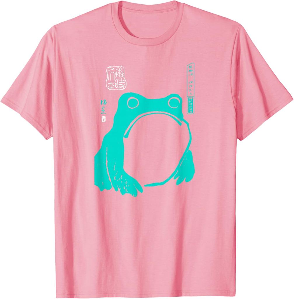 Japanese Frog Art Graphic Tee Vintage Sumie Ink Style Casual Cotton TShirt