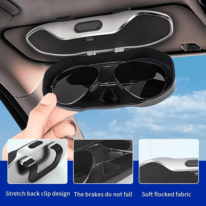 Car Glasses Case Sunglasses Storage Box Car Glasses Box Portable Car Sunglasses Holder Anti-Scratch Auto Visor Eyeglasses Case