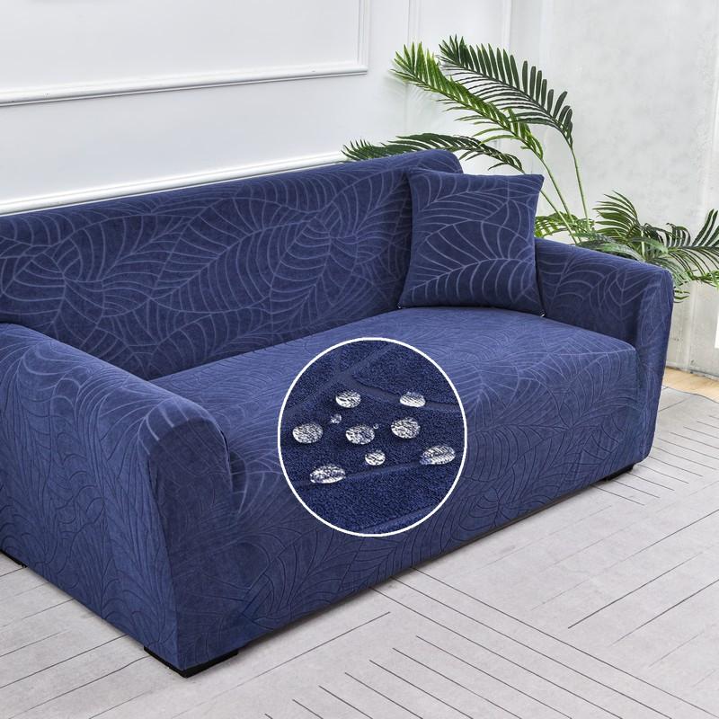 

Плотный эластичный жаккардовый чехол для дивана для гостиной, дивана и кресла, угловой чехол для дивана L-образной формы, 1 /2 /3 /4-местный 1 seater(90-140cm)) темно-синий