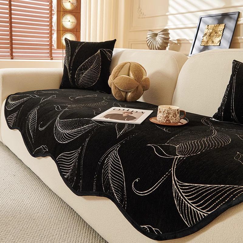 Special-shaped sofa cushion Straight row leather sofa seat cushion Fixed non-slip Irregular one-piece sofa cover universal in all seasons