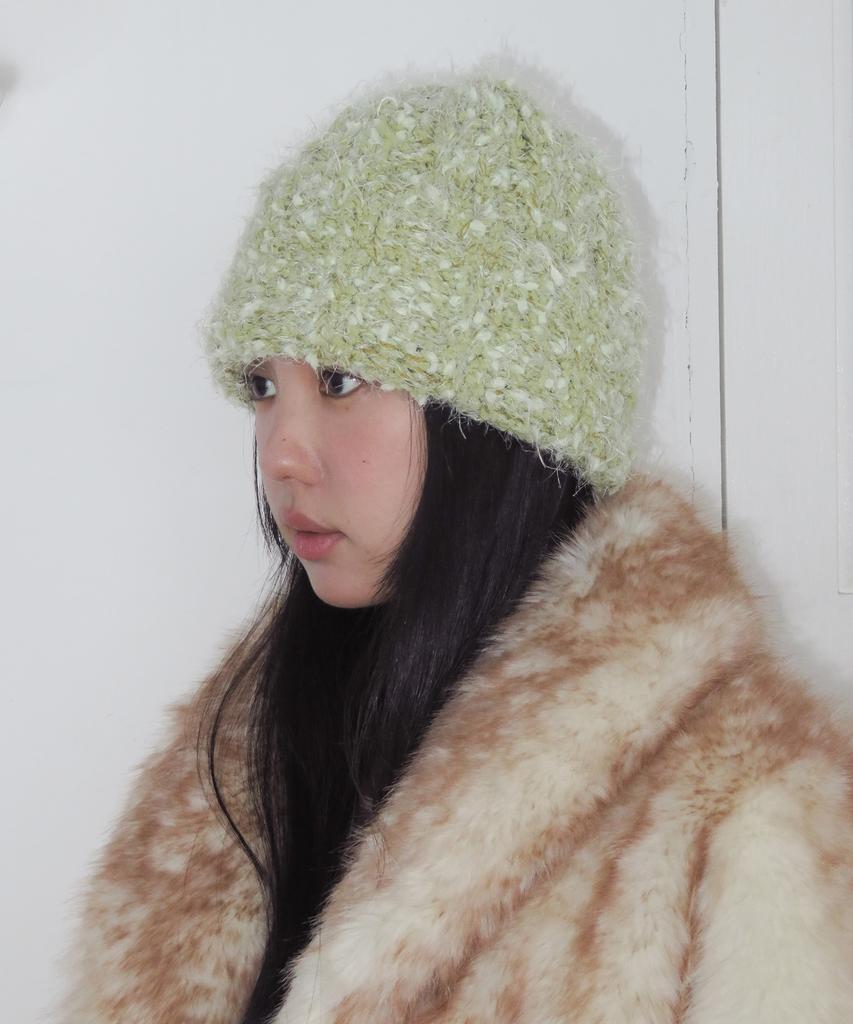 FUNFROMFUN Popcorn Knit Beanie, Moss Green