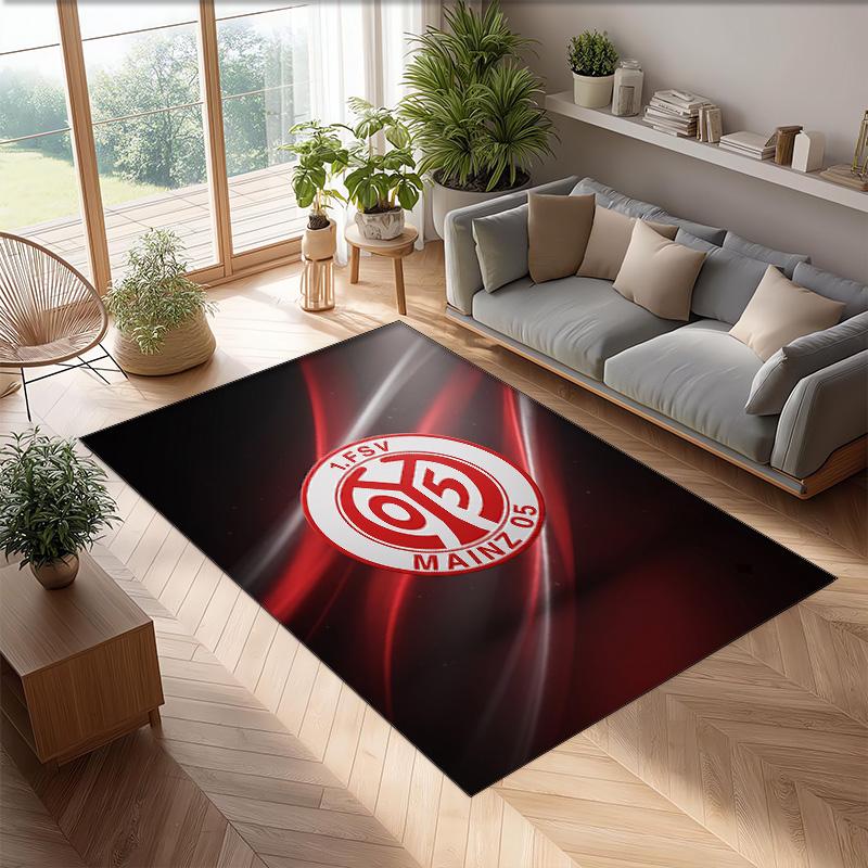 Mainz FC Soccer Football Pattern Soft Area Rug Non Slip Indoor Floor Carpet Sports Decor Mat for Bedroom