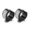 1/9 Pairs Unisex Punk Stainless Steel Crystal Cubic Zirconia Round Huggie Hoop Earrings for Men Women Daily Party Wear Jewelry