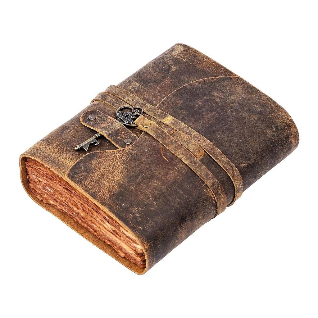 Genuine Leather Diary | Vintage Handmade Leather Journal | Premium Antique Key Closure |