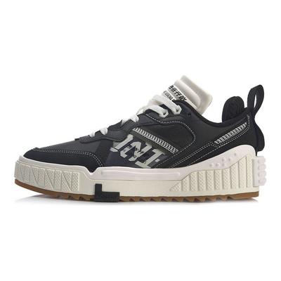 Li Ning 001 Unblock Slip Resistant Durable Lightweight Low Top Skate Shoes Men Skate Shoes Black AGCQ199-4