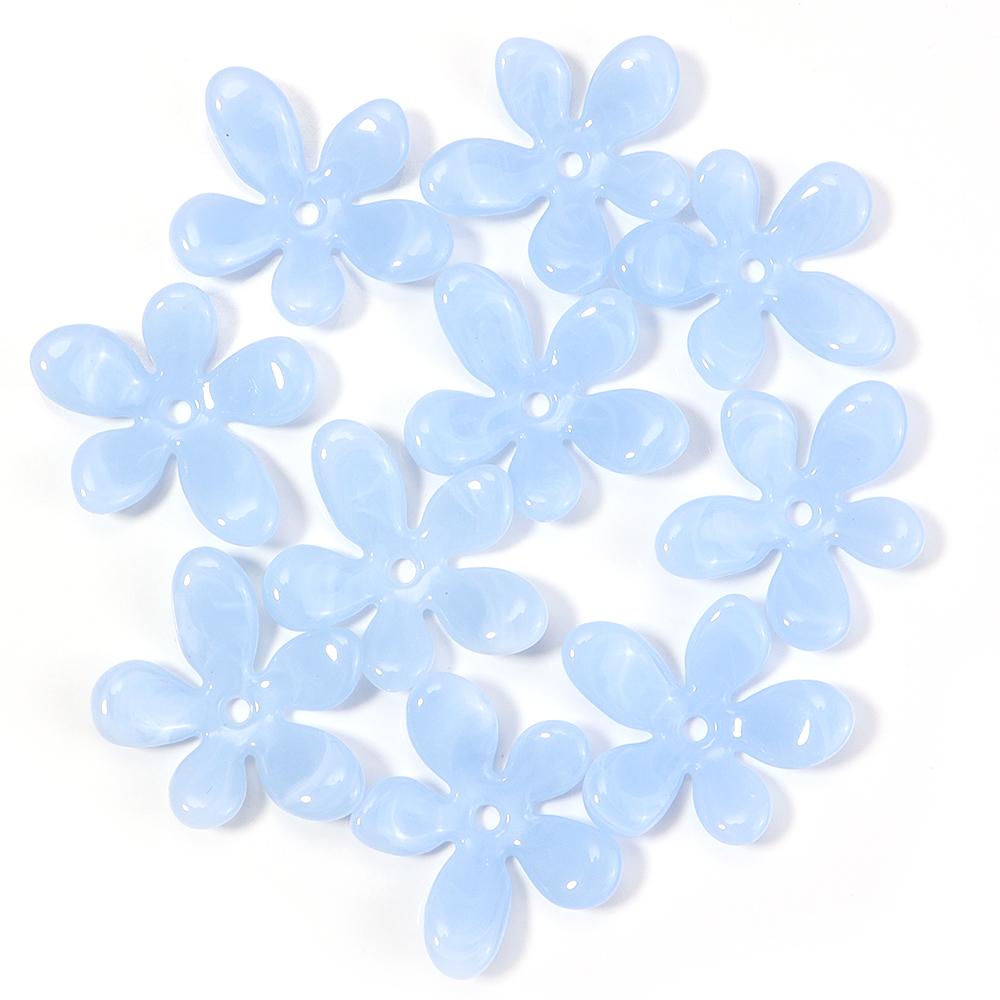 10Pcs Irregular Flower Acrylic Beads Dual Color Flower Spacer Beads Charms Bead Caps For Jewelry Making Diy Bracelet Necklace