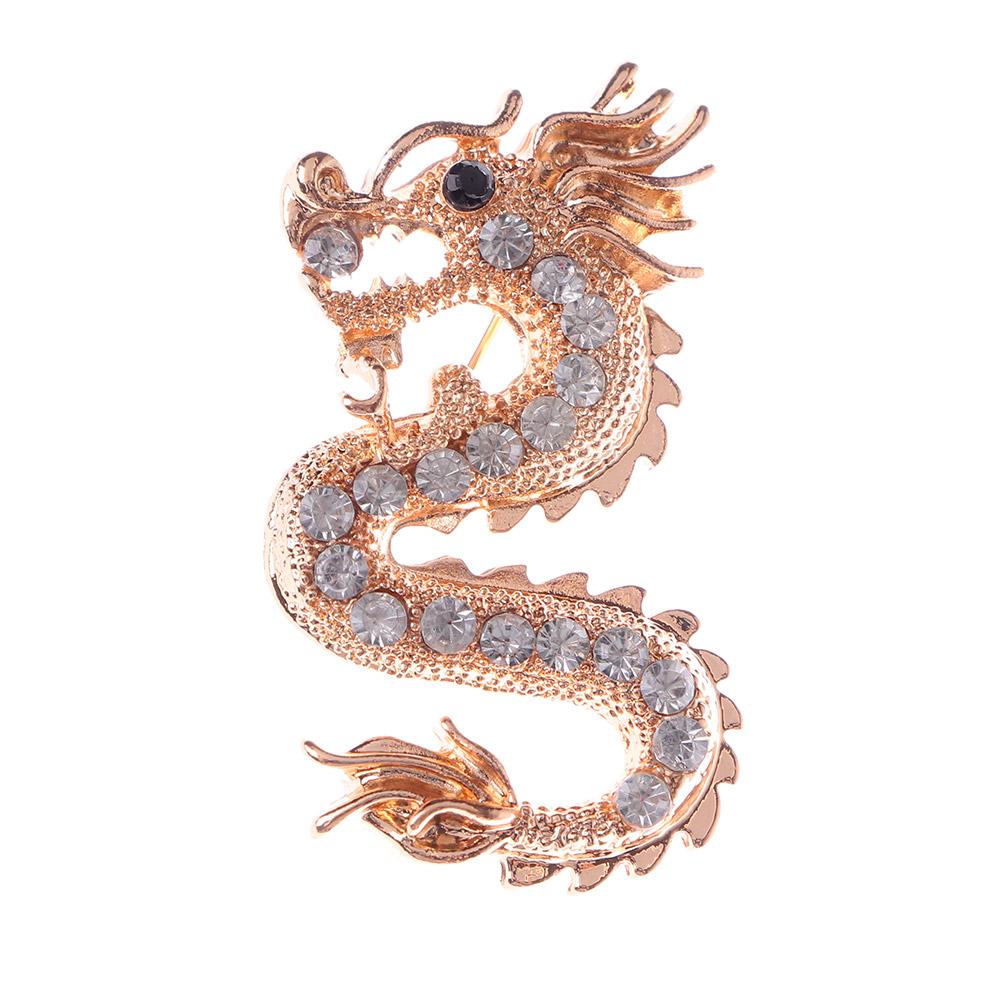 

1 pcs Dragon Collar Men s Badge Gift Jewelry Brooch Pins Corsage Suit Accessories золотой