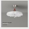 Pre-owned Walnut Dining Table Swing Arm Chandelier, French Cream Style, Eye-Protective.