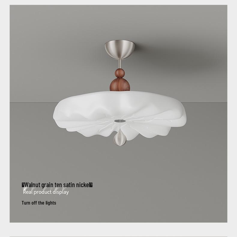 Pre-owned Walnut Dining Table Swing Arm Chandelier, French Cream Style, Eye-Protective.