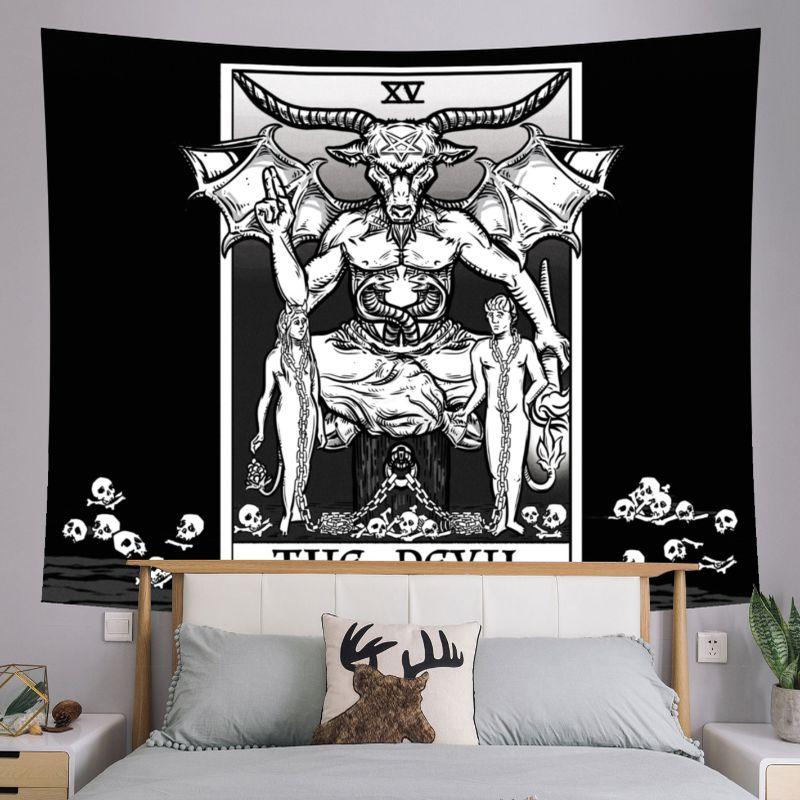 UFO Alien Abduction Black White Wall Tapestry Flying Saucer Beam Mountain Cloud Retro Sci Fi Space Extraterrestrial Decor