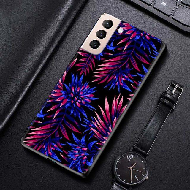 Shell für Samsung Galaxy S21 S20 S10 S9 S8 Plus Ultra 5g S10lite S10e S7edge S20 S21 Fe Abdeckung fall Vintage Bananen Blatt Blume