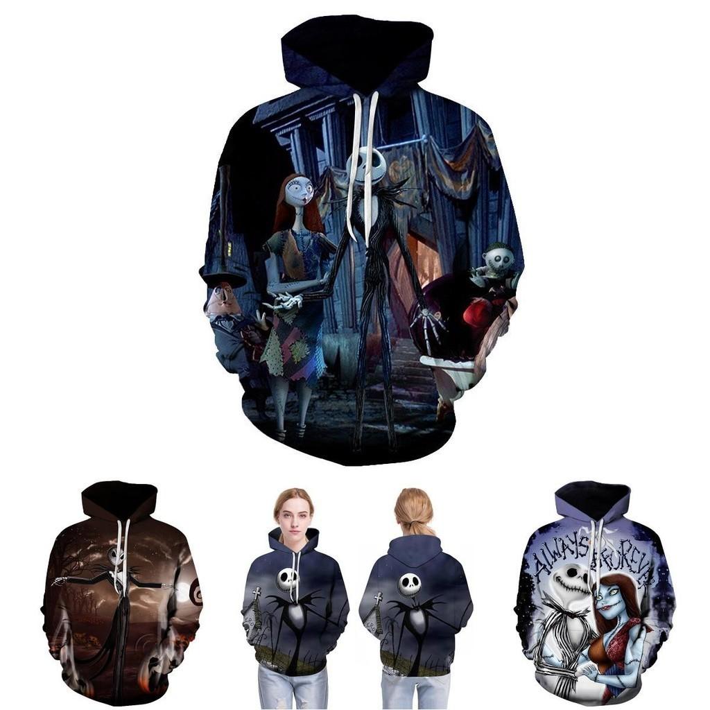 Nightmare Before Christmas Hoodie Pullover Sweatshirt Featuring Jack And Sally Design